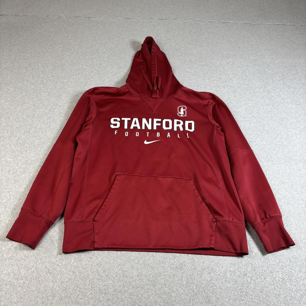 Nike Stanford Cardinal Hoodie Mens Large Red NCAA Football Pullover Sweatshirt